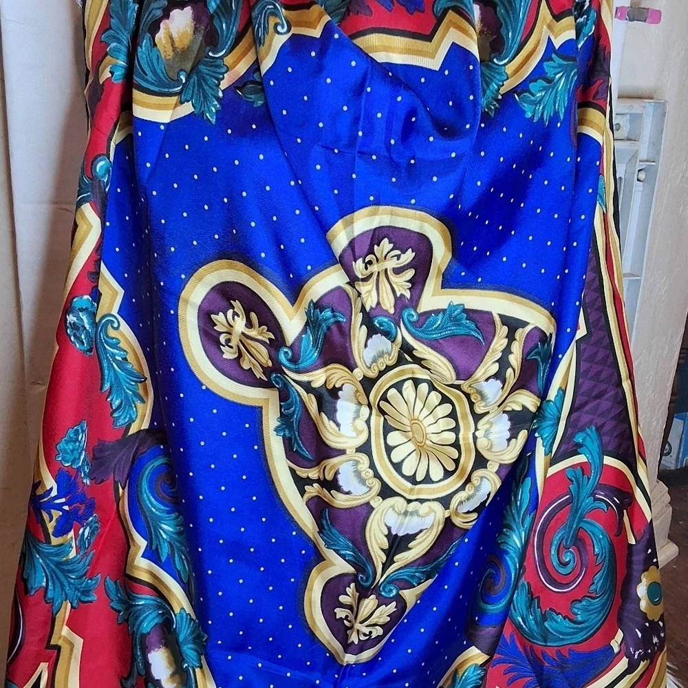 Perry Ellis Ginormous Regal Versaille Patten Silk Scarf